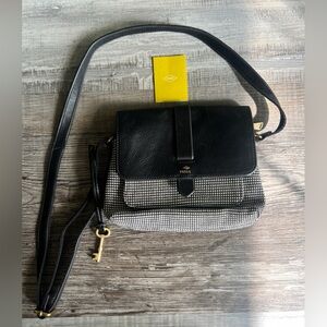 Fossil Black and White Crossbody Bag